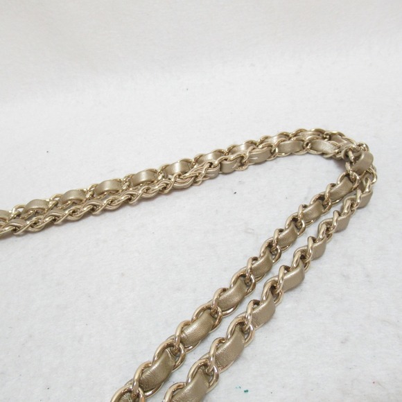 CHANEL MatelasseW Flap ChainShoulder Bag Cat Pattern Beige Nylon - Picture 9 of 10